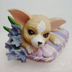 Chihuahua Figurine "Love Never Forgets" Hamilton Collection Pretty in Purple